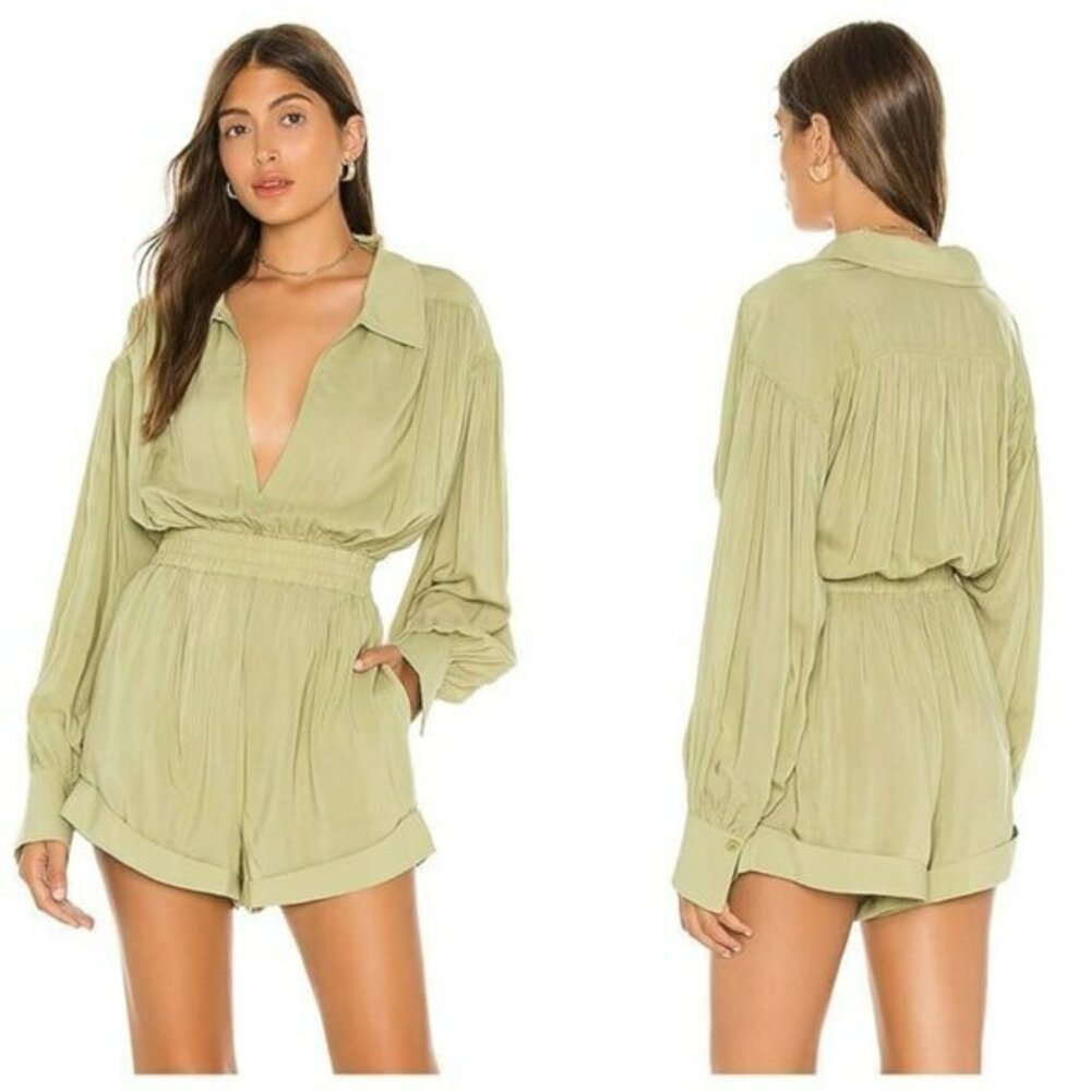 L'Academie The Rayne Romper - Olive Green